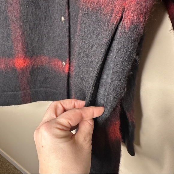 IRO Heldens Jacket Red Black Wool Shacket 34 Fits a US L - Picture 7 of 10